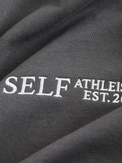 self. Charcoal Grey Half Zip Sweatshirt