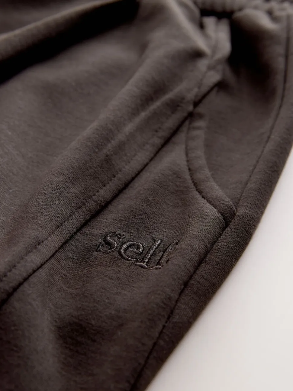 self. Chocolate Brown Barrell Leg Knitted Joggers