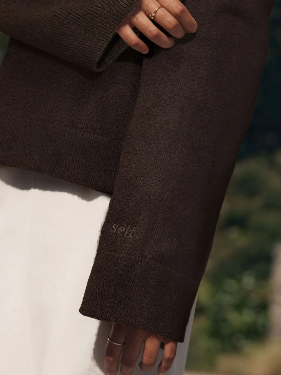 self. Chocolate Brown Knit Jumper