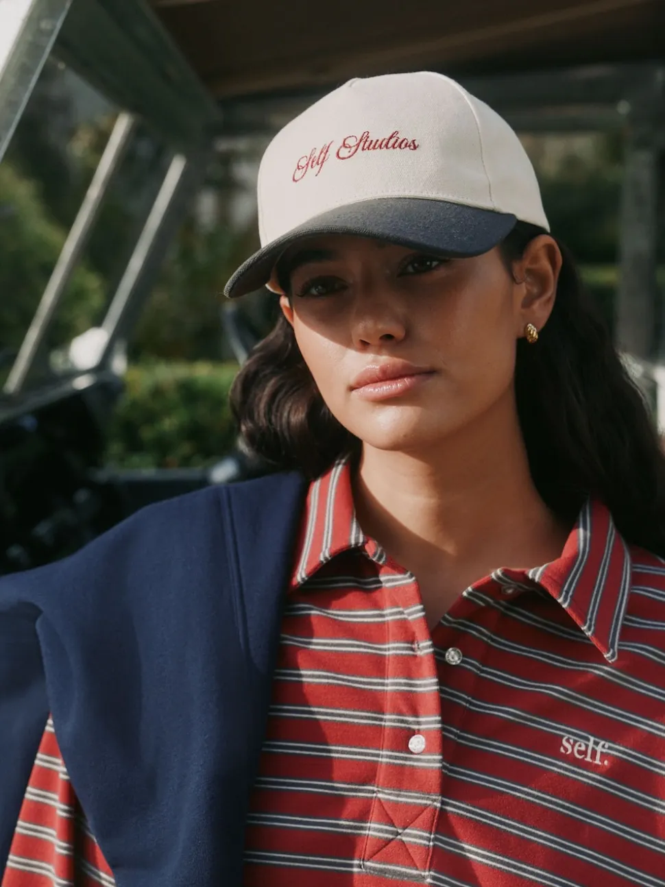 self. Cream Slogan Cap