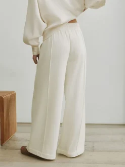 self. Cream Wide Leg Joggers