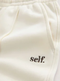 self. Cream Wide Leg Joggers
