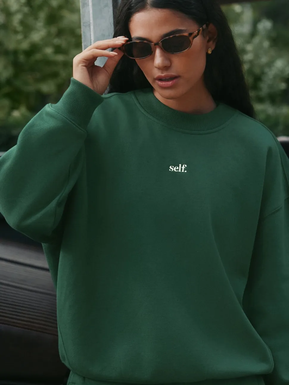 self. Green Cuffed Joggers