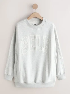 self. Grey Boucle Sweatshirt