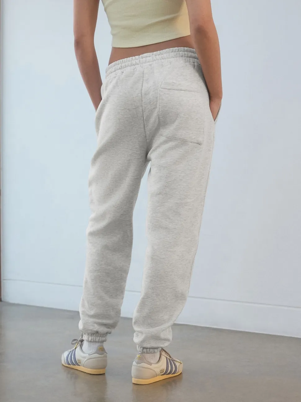 self. Grey Cuffed Joggers