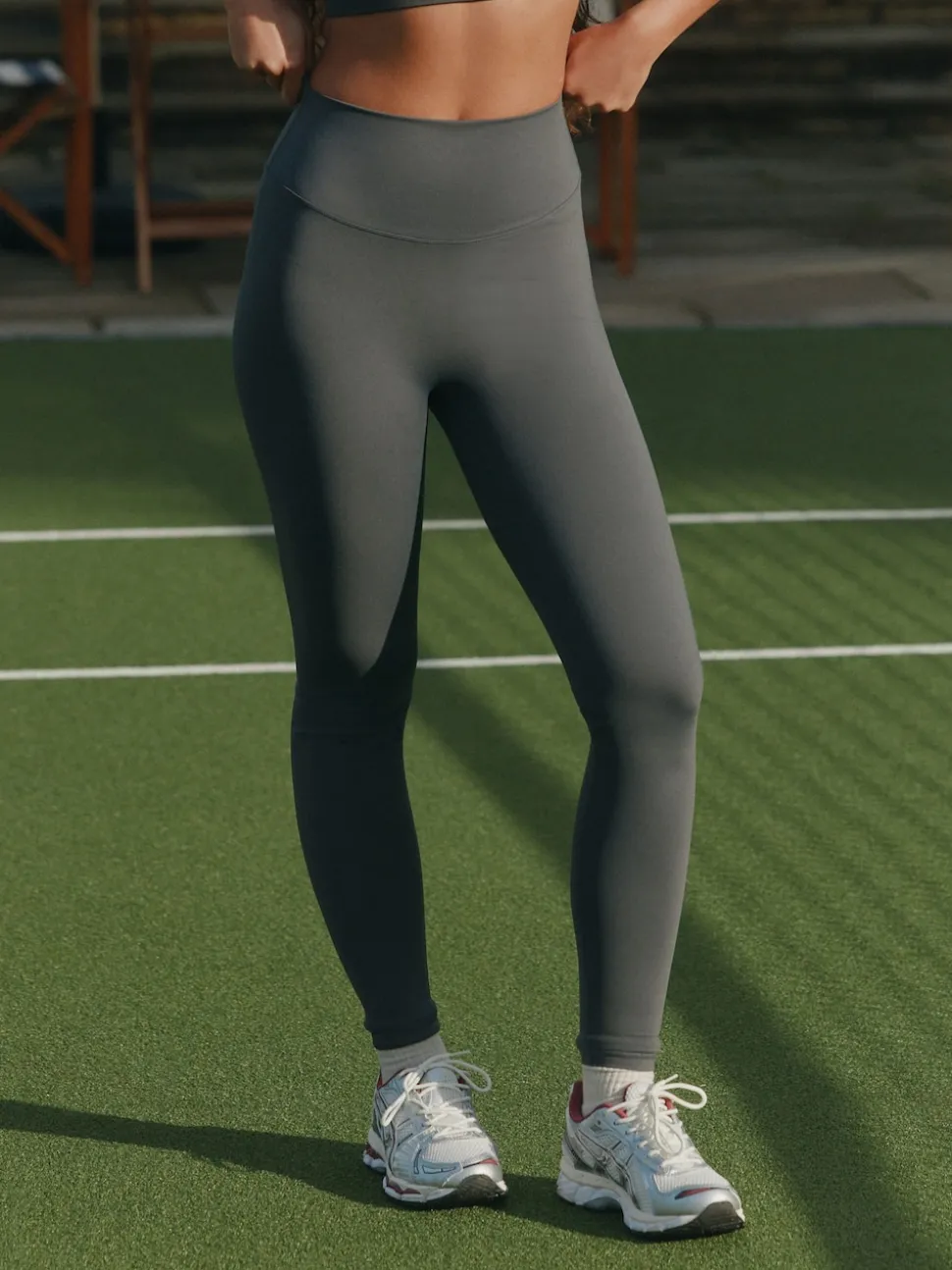 self. Grey High Waist Leggings