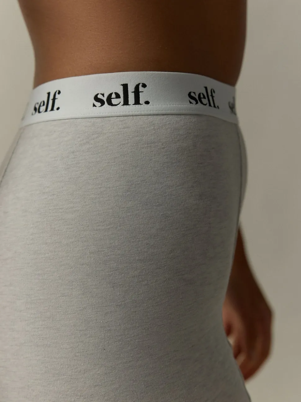 self. Grey Marl Short Logo Knickers