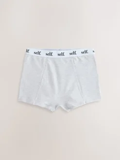 self. Grey Marl Short Logo Knickers