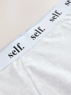 self. Grey Marl Short Logo Knickers