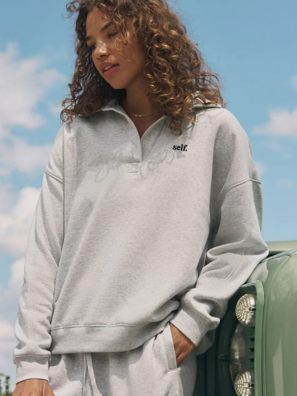 self. Grey Rugby Sweatshirt