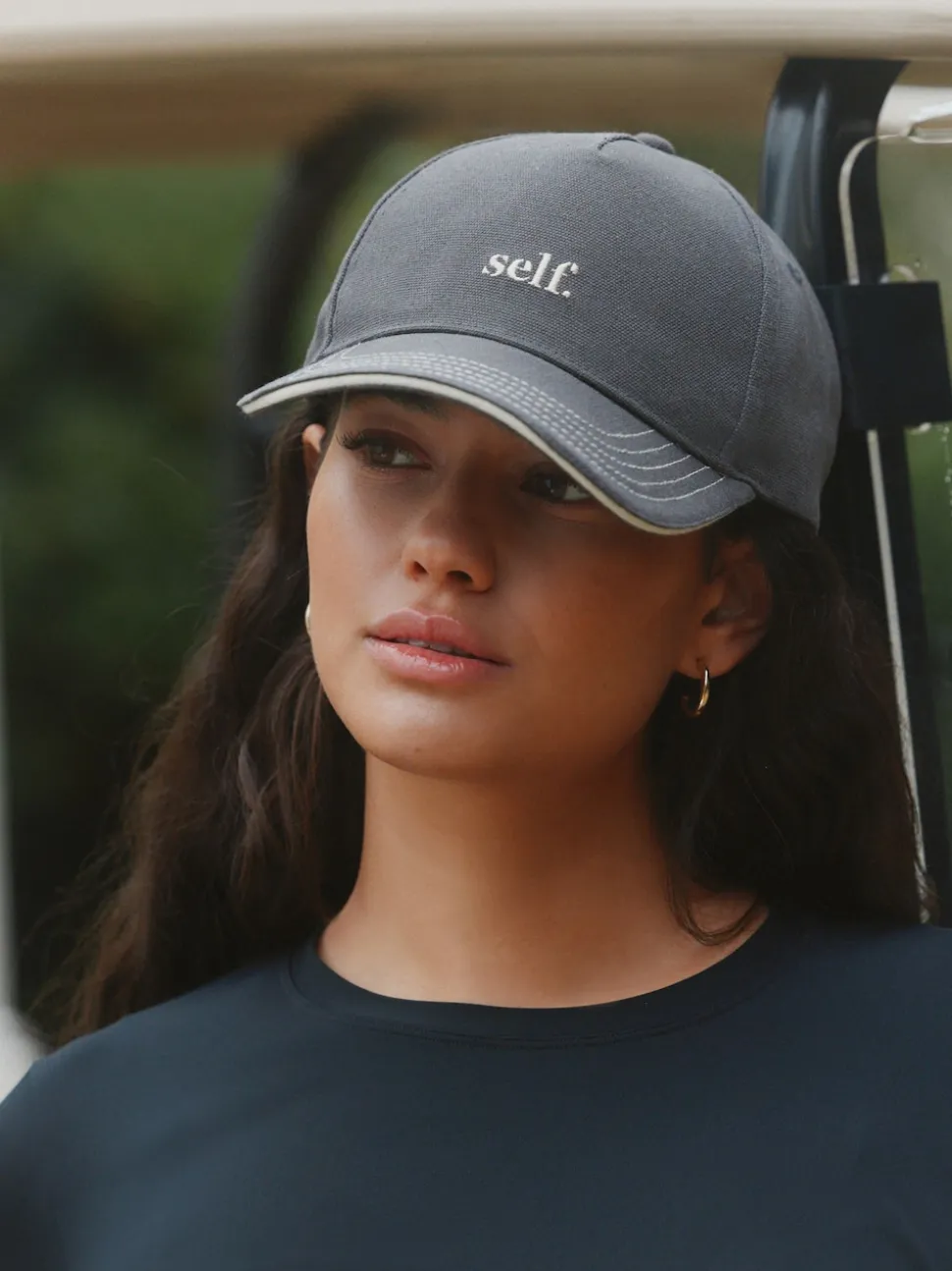 self. Grey Slogan Cap
