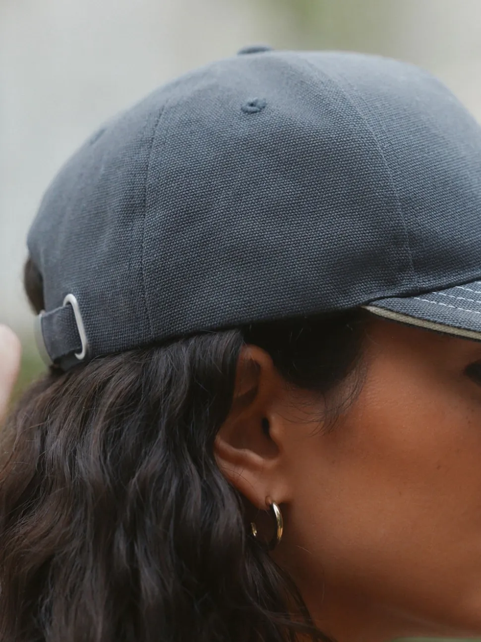 self. Grey Slogan Cap