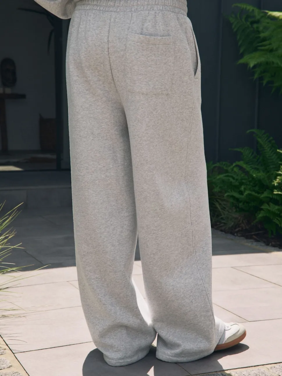 self. Grey Wide Leg Joggers