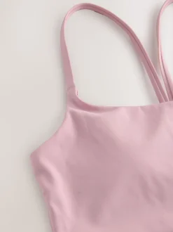self. Lilac Purple Strappy Non Wire Sports Bra