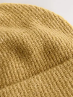 self. Lime Green Knitted Beanie Hat