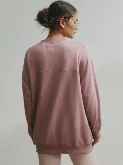 self. Mauve Purple Boucle Sweatshirt