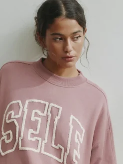 self. Mauve Purple Boucle Sweatshirt