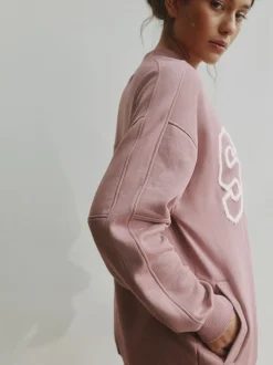 self. Mauve Purple Boucle Sweatshirt