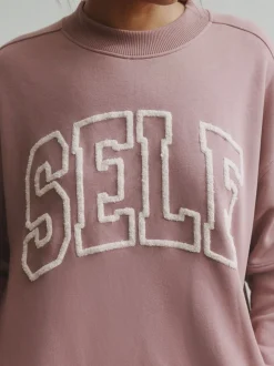 self. Mauve Purple Boucle Sweatshirt