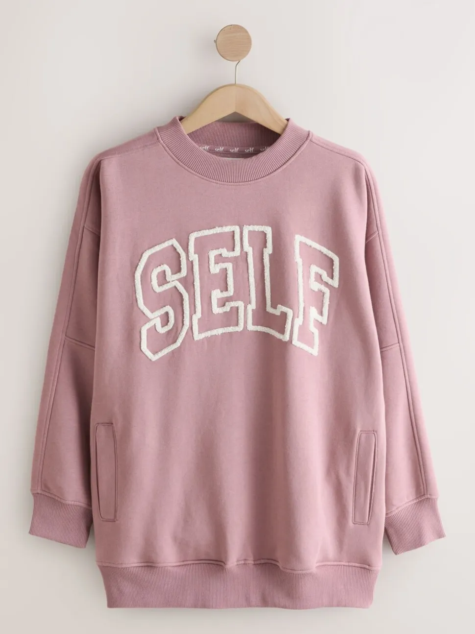 self. Mauve Purple Boucle Sweatshirt