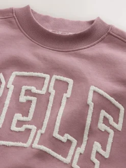 self. Mauve Purple Boucle Sweatshirt