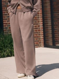 self. Mink Brown Wide Leg Joggers