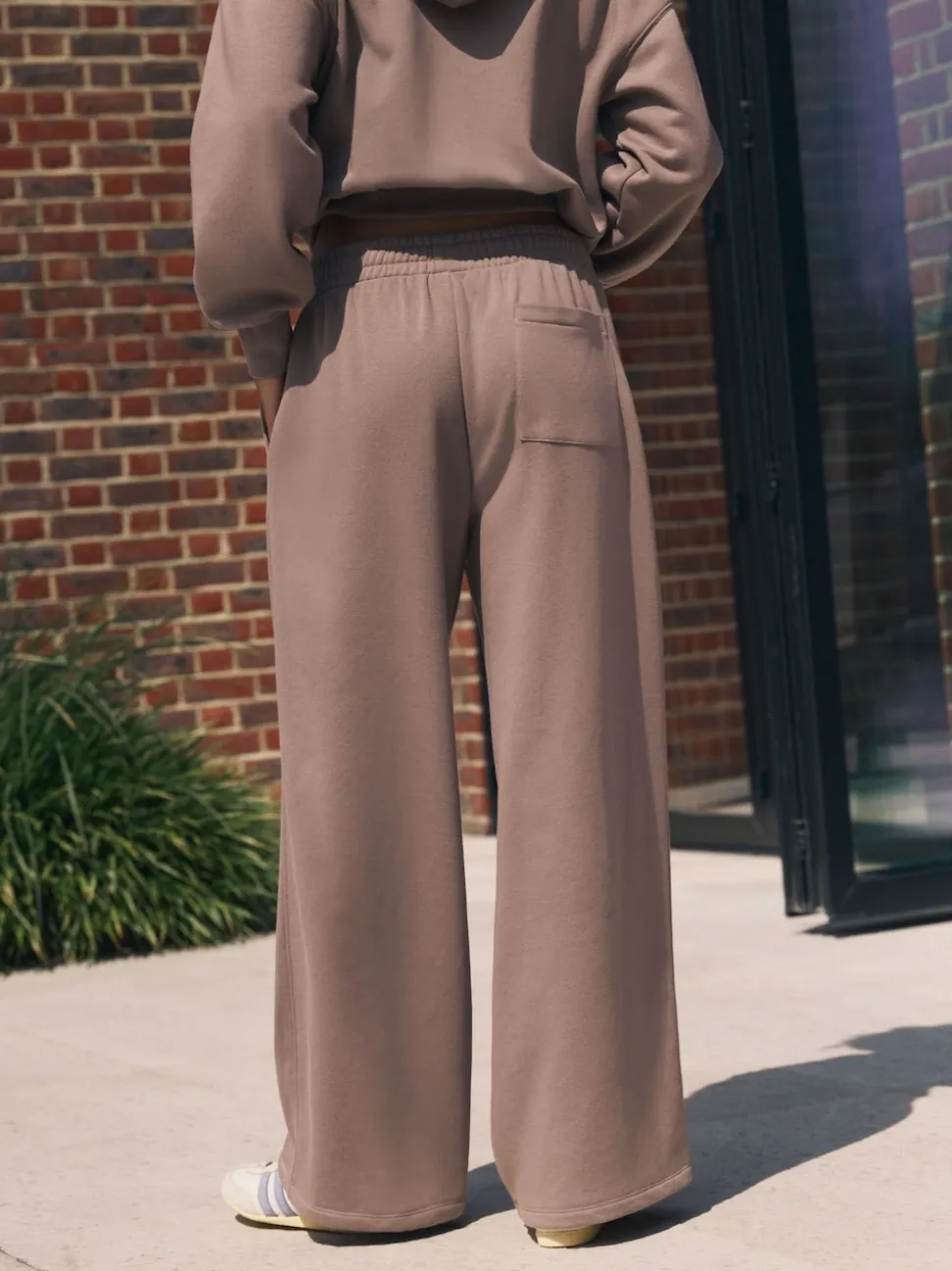 self. Mink Brown Wide Leg Joggers