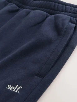 self. Navy Wide Leg Joggers