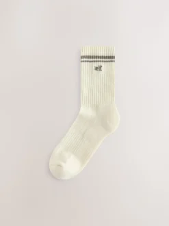 self. Neutral/Black Cushion Sole Lounge Ankle Socks 7 Pack