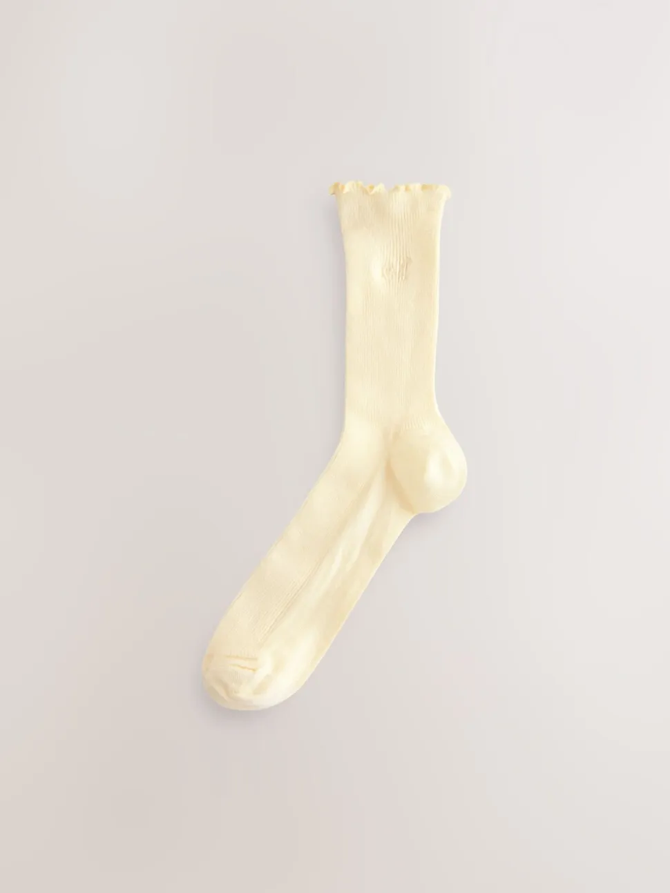 self. Neutral/Cream/Chocolate Lettuce Welt Embroidered Ankle Socks 3 Pack