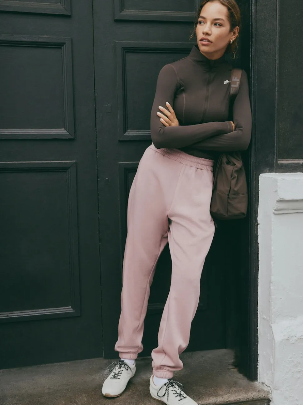 self. Pink Cuffed Joggers