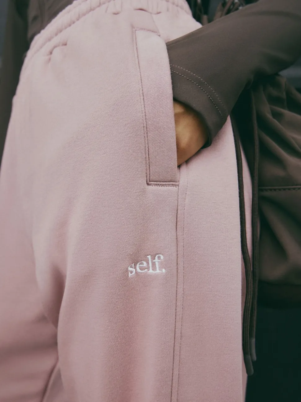 self. Pink Cuffed Joggers