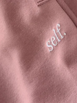 self. Pink Cuffed Joggers