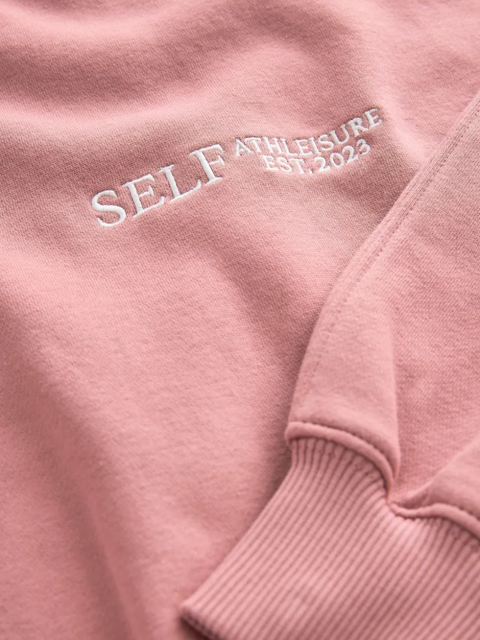 self. Pink Half Zip Sweatshirt