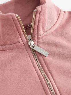 self. Pink Half Zip Sweatshirt
