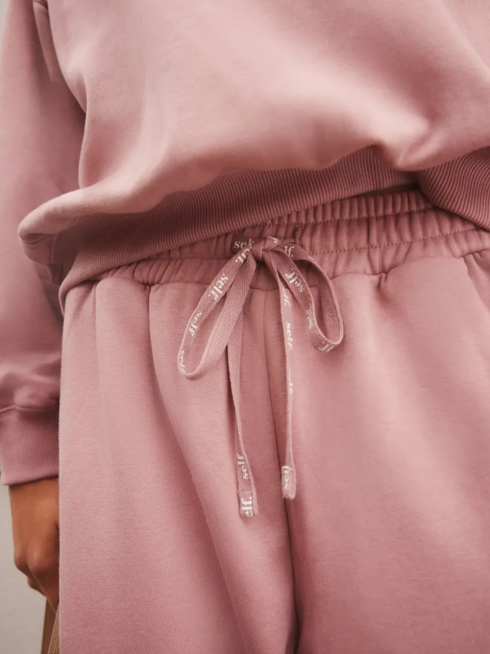 self. Pink Wide Leg Joggers