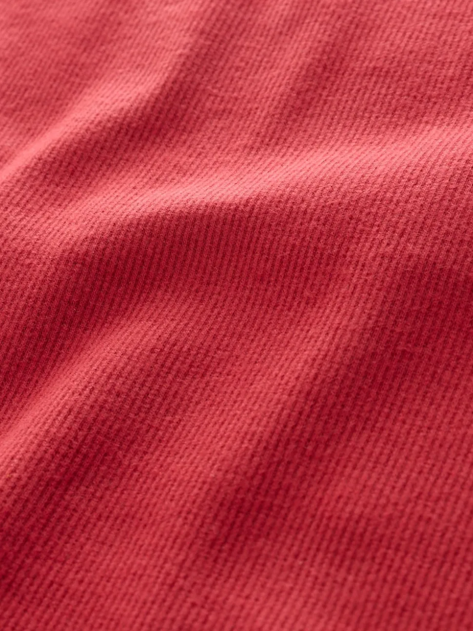self. Red Cotton Rib Scoop Neck Vest