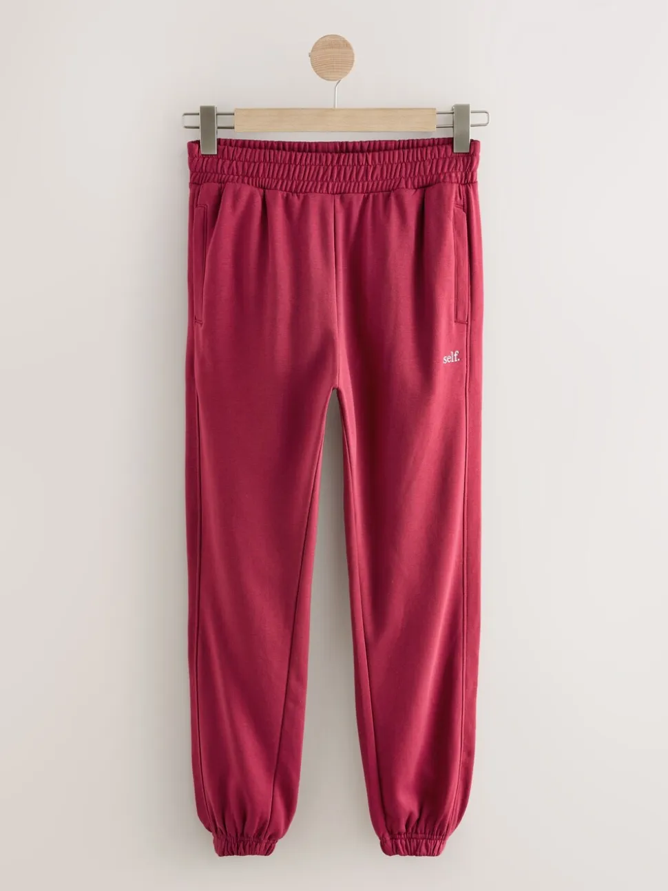self. Red Cuffed Joggers