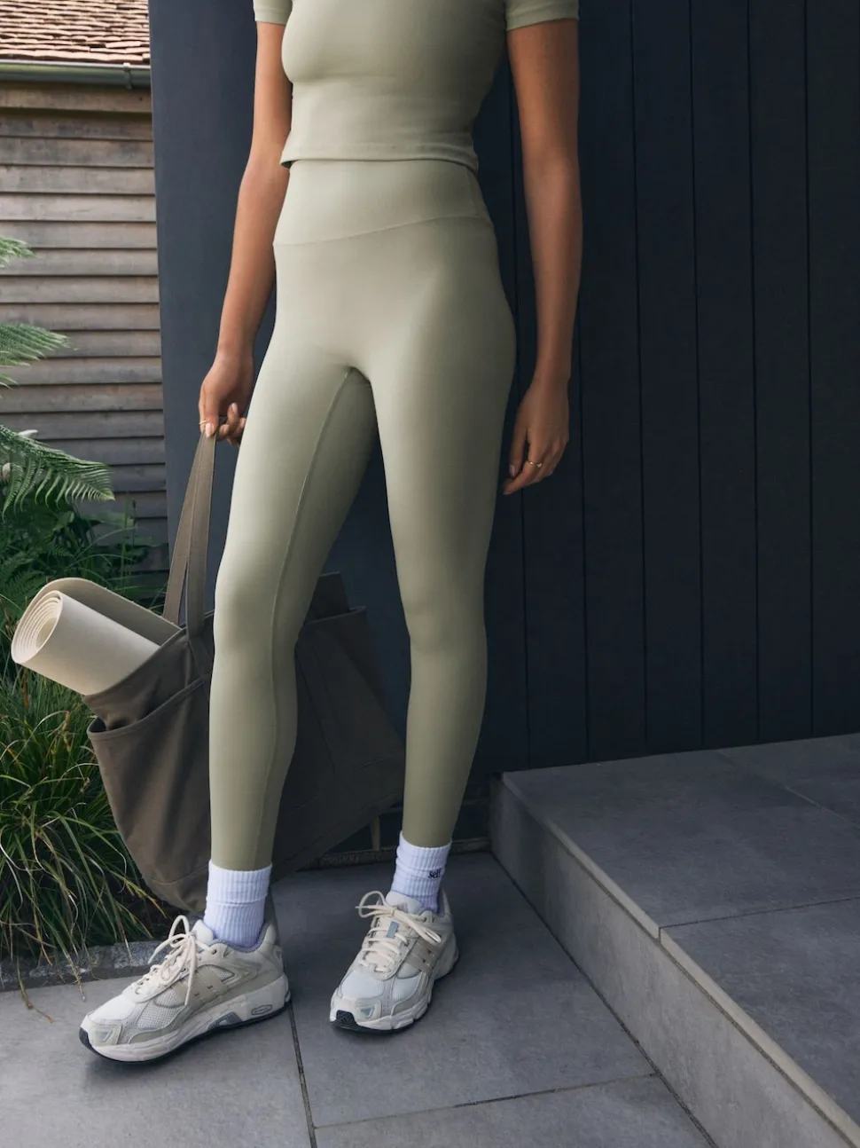 self. Sage Green High Waist Leggings