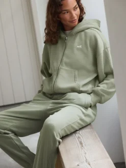 self. Sage Green Hooded Zip Through Jacket