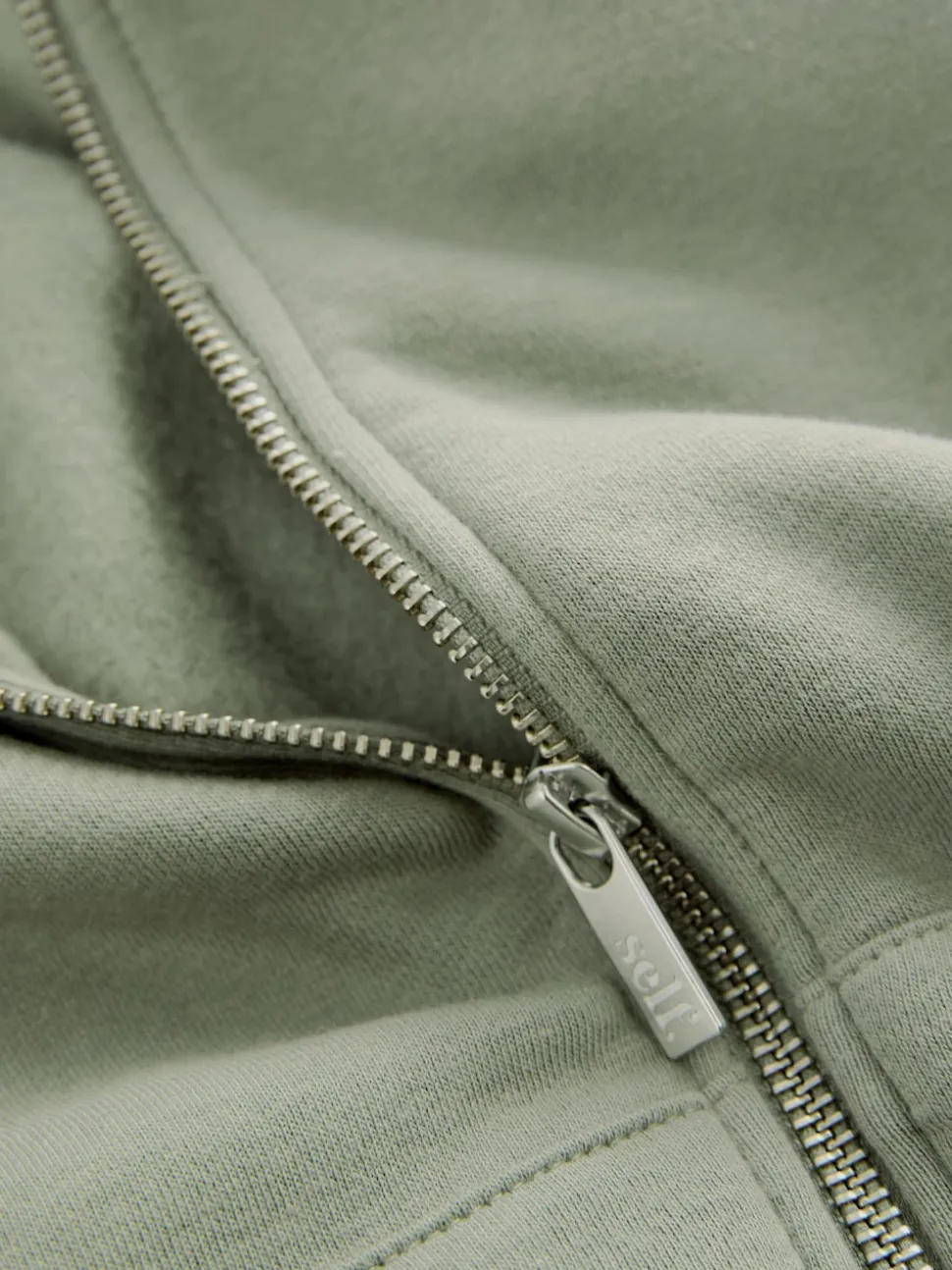self. Sage Green Hooded Zip Through Jacket