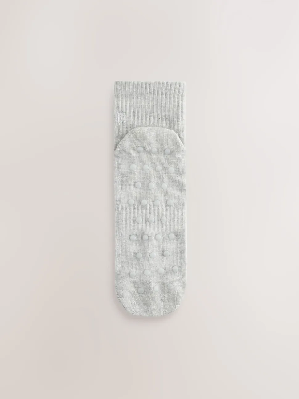 self. Sage Green/Cream/Grey Cropped Ankle Embroidered Logo Gripper Socks 3 Pack