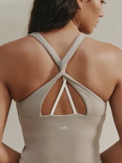 self. Stone Twist Back Crop Top