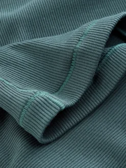 self. Teal Blue Fitted Rib T-Shirt