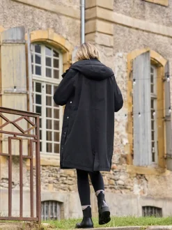 Seraphine Black 3 in 1 Maternity & Babywearing Parka with Borg Lining