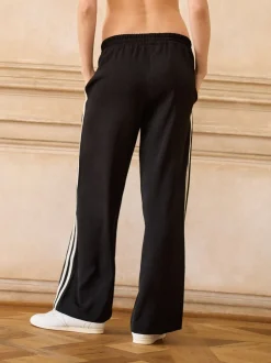 Seraphine Black & White Maternity Underbump Side Stripe Wide Leg Trousers