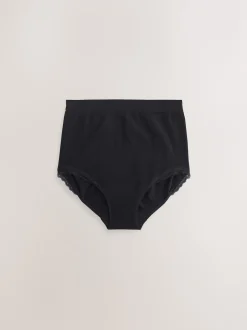 Seraphine Black Cotton Rib Jersey Maternity & Postpartum Briefs 5 Pack