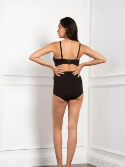 Seraphine Black Cotton Rib Jersey Maternity & Postpartum Briefs 5 Pack
