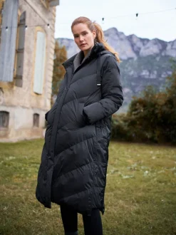 Seraphine Black Long 3-In-1 Maternity & Babywearing Puffa Coat