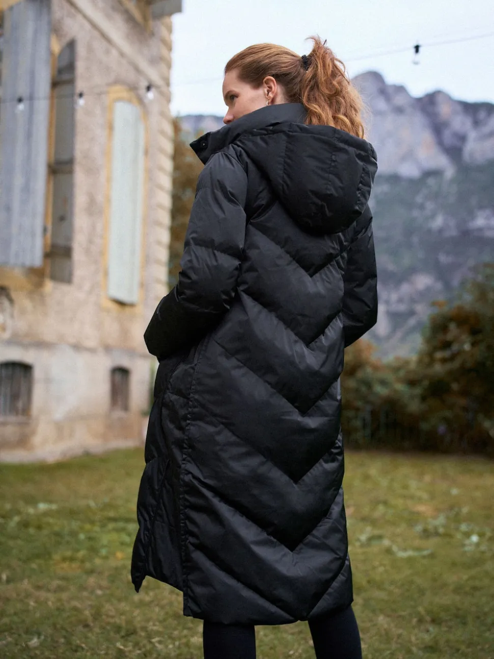Seraphine Black Long 3-In-1 Maternity & Babywearing Puffa Coat